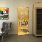 Pendeltür - Fineprint Modell 110 Gold auf Klarglas