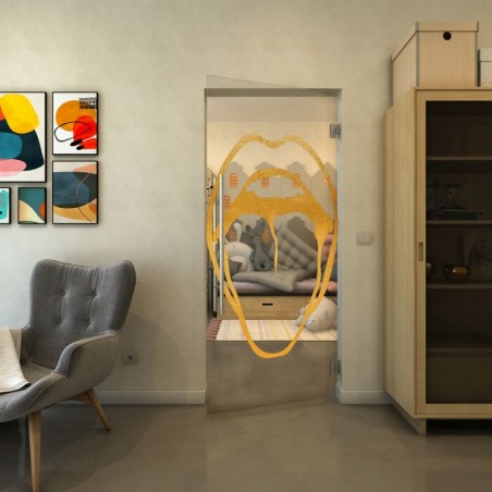 Pendeltür - Fineprint Model 111 Gold auf Klarglas