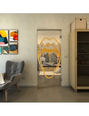 Pendeltür - Fineprint Model 111 Gold auf Klarglas