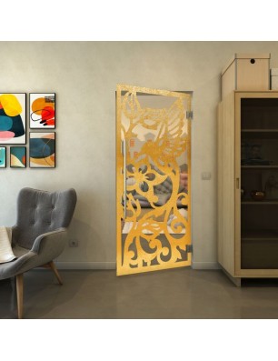 Pendeltür - Fineprint Model 112 Gold auf Klarglas