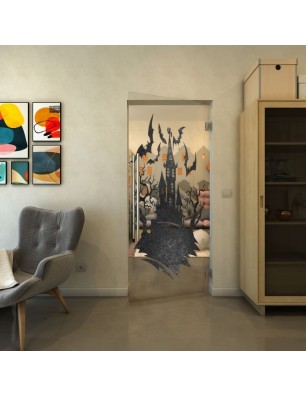 Pendeltür - Fineprint Model 114 Schwarz auf Klarglas