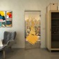 Pendeltür - Fineprint Modell 114 Gold auf Klarglas