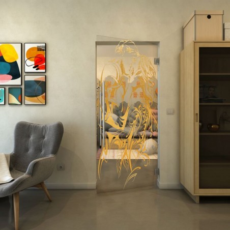 Pendeltür - Fineprint Model 116 Gold auf Klarglas