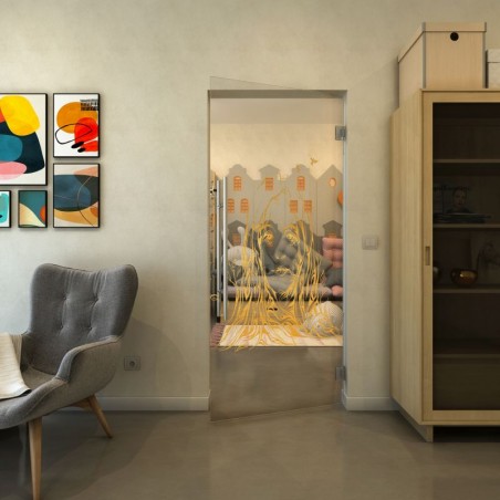 Pendeltür - Fineprint Model 119 Gold auf Klarglas