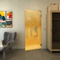 Pendeltür - Fineprint Modell 120 Gold auf Klarglas