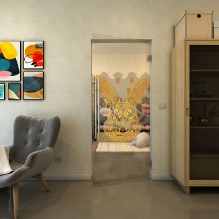 Pendeltür - Fineprint Model 121 Gold auf Klarglas