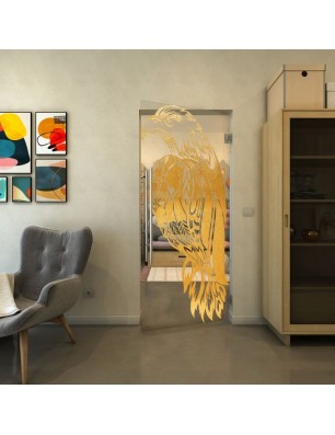 Pendeltür - Fineprint Model 122 Gold auf Klarglas