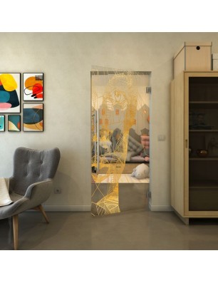 Pendeltür - Fineprint Model 123 Gold auf Klarglas