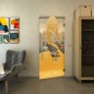 Pendeltür - Fineprint Modell 124 Gold auf Klarglas