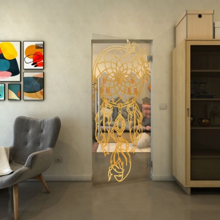 Pendeltür - Fineprint Model 125 Gold auf Klarglas