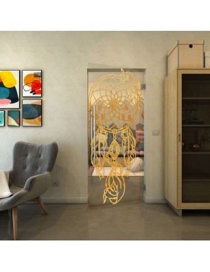 Pendeltür - Fineprint Model 125 Gold auf Klarglas