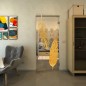 Pendeltür - Fineprint Modell 129 Gold auf Klarglas