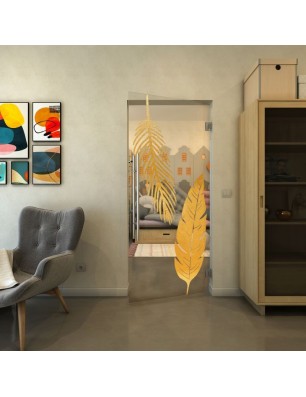 Pendeltür - Fineprint Model 129 Gold auf Klarglas