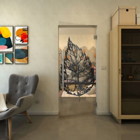 Pendeltür - Fineprint Model 130 Schwarz auf Klarglas