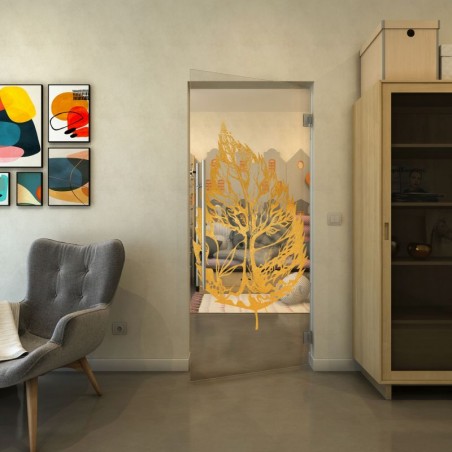 Pendeltür - Fineprint Model 130 Gold auf Klarglas