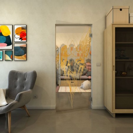 Pendeltür - Fineprint Model 131 Gold auf Klarglas