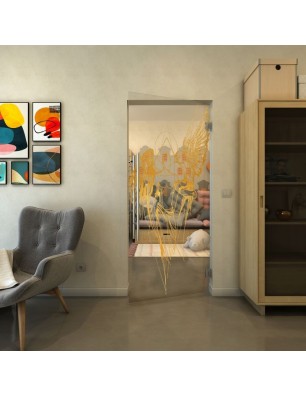 Pendeltür - Fineprint Model 131 Gold auf Klarglas