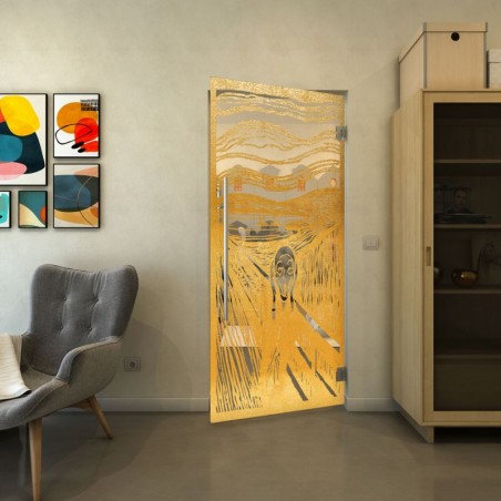 Pendeltür - Fineprint Model 133 Gold auf Klarglas