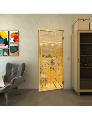 Pendeltür - Fineprint Model 133 Gold auf Klarglas