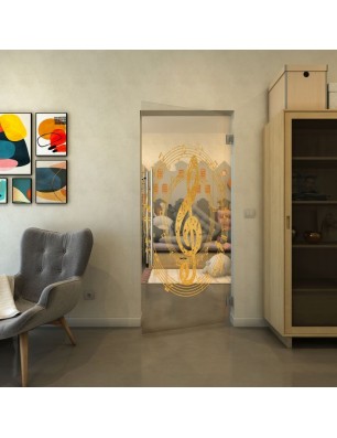 Pendeltür - Fineprint Model 134 Gold auf Klarglas