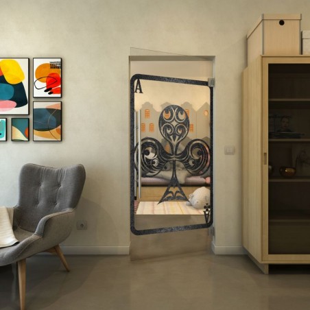 Pendeltür - Fineprint Model 135 Schwarz auf Klarglas