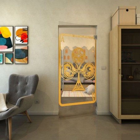 Pendeltür - Fineprint Model 135 Gold auf Klarglas