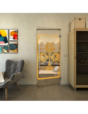 Pendeltür - Fineprint Model 135 Gold auf Klarglas