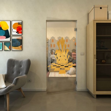 Pendeltür - Fineprint Model 136 Gold auf Klarglas