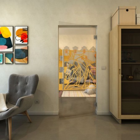 Pendeltür - Fineprint Model 137 Gold auf Klarglas