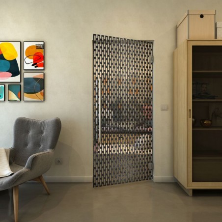 Pendeltür - Fineprint Model 141 Schwarz auf Klarglas