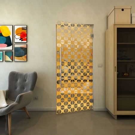 Pendeltür - Fineprint Model 142 Gold auf Klarglas