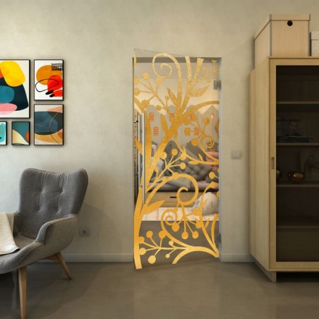 Pendeltür - Fineprint Model 146 Gold auf Klarglas