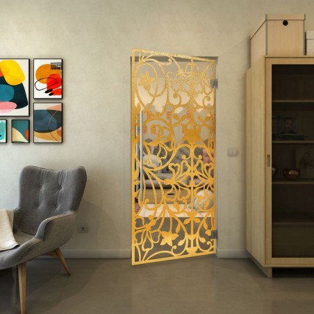 Pendeltür - Fineprint Model 147 Gold auf Klarglas