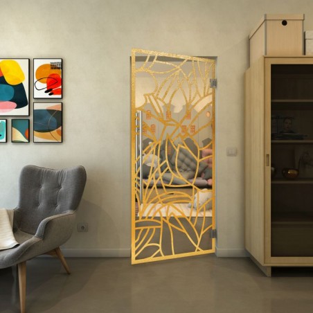 Pendeltür - Fineprint Model 148 Gold auf Klarglas