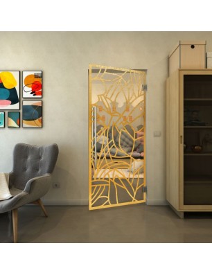 Pendeltür - Fineprint Model 148 Gold auf Klarglas