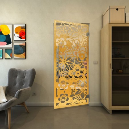 Pendeltür - Fineprint Model 149 Gold auf Klarglas