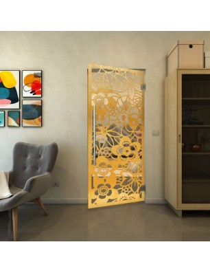 Pendeltür - Fineprint Model 149 Gold auf Klarglas