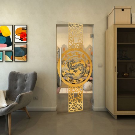 Pendeltür - Fineprint Model 151 Gold auf Klarglas