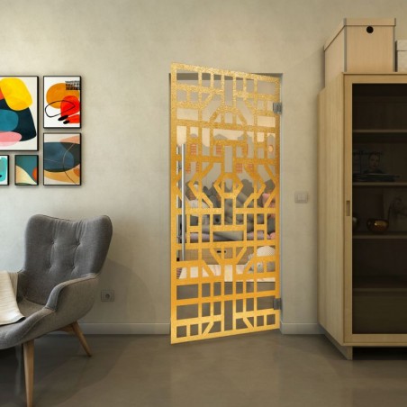 Pendeltür - Fineprint Model 152 Gold auf Klarglas