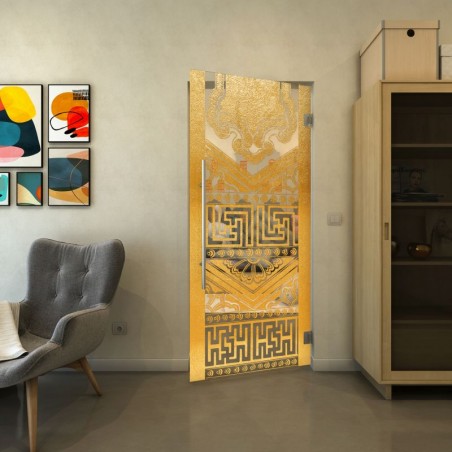 Pendeltür - Fineprint Model 156 Gold auf Klarglas