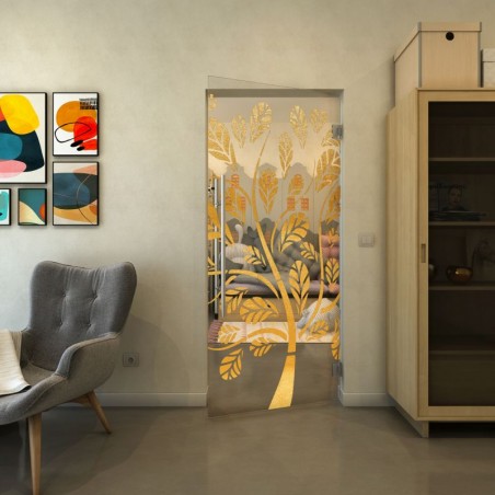 Pendeltür - Fineprint Model 159 Gold auf Klarglas