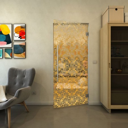 Pendeltür - Fineprint Model 160 Gold auf Klarglas