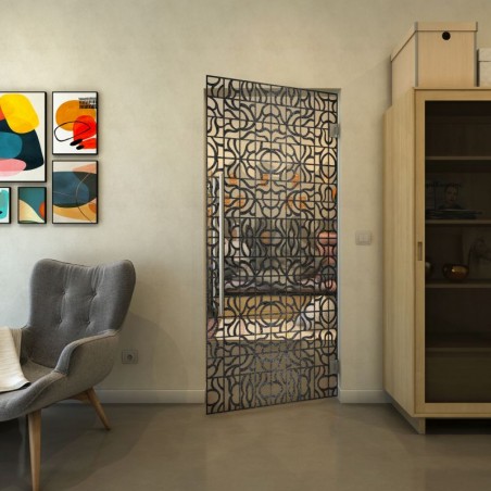 Pendeltür - Fineprint Model 161 Schwarz auf Klarglas