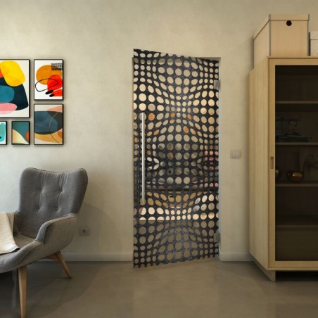 Pendeltür - Fineprint Model 162 Schwarz auf Klarglas