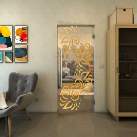 Pendeltür - Fineprint Model 163 Gold auf Klarglas