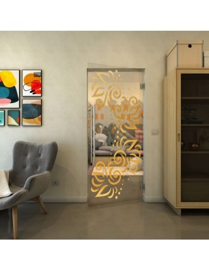 Pendeltür - Fineprint Model 163 Gold auf Klarglas