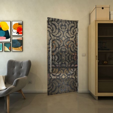 Pendeltür - Fineprint Model 164 Schwarz auf Klarglas