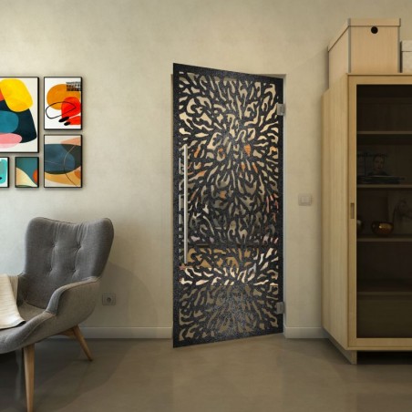 Pendeltür - Fineprint Model 168 Schwarz auf Klarglas