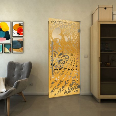 Pendeltür - Fineprint Model 172 Gold auf Klarglas