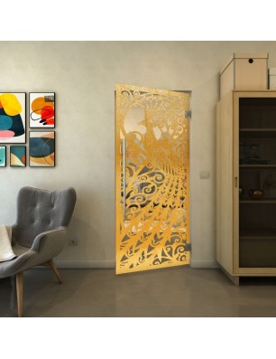 Pendeltür - Fineprint Model 172 Gold auf Klarglas